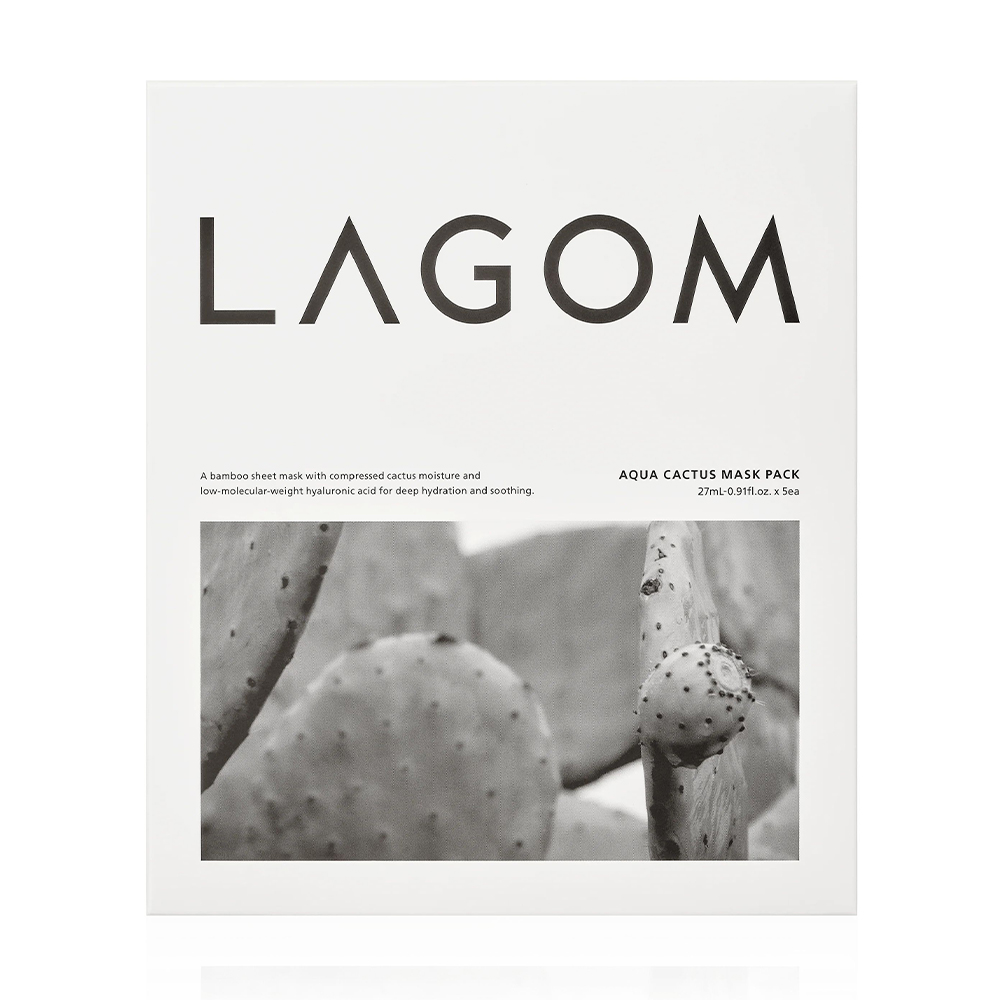 Охолоджувальна тканинна маска для обличчя LAGOM Aqua Cactus Mask, 27 мл